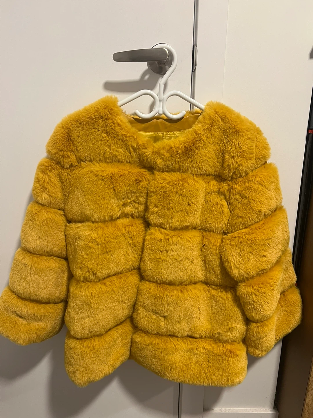 Faux Fur Jacket - Mustard Yellow