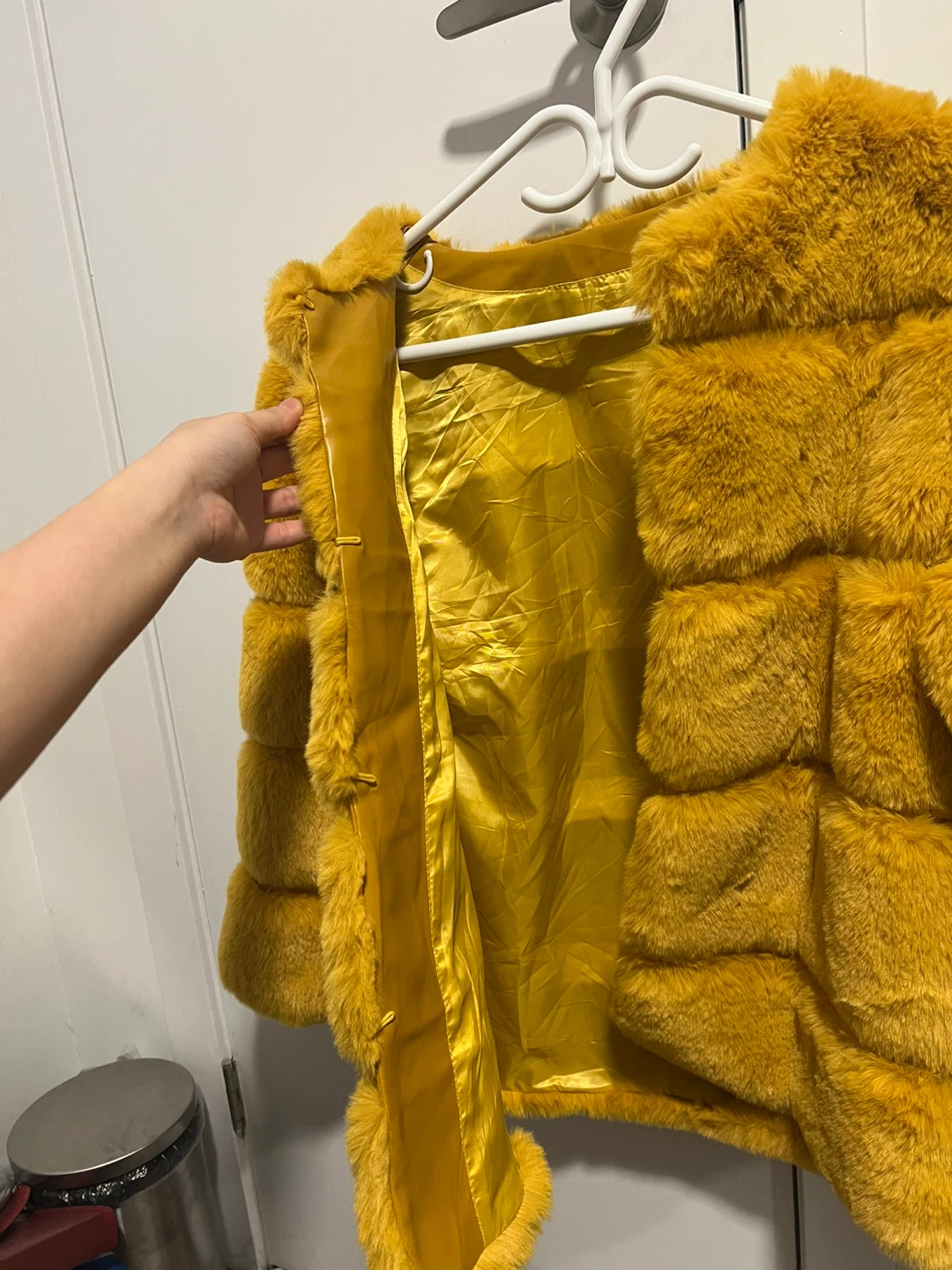 Faux Fur Jacket - Mustard Yellow - photo 3