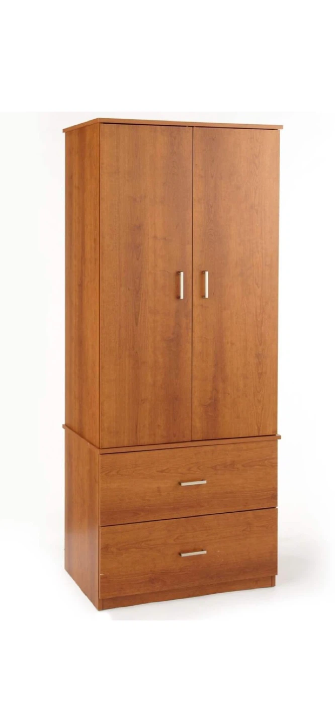 Cherry finish Wardrobe with 2 Drawers - photo 2