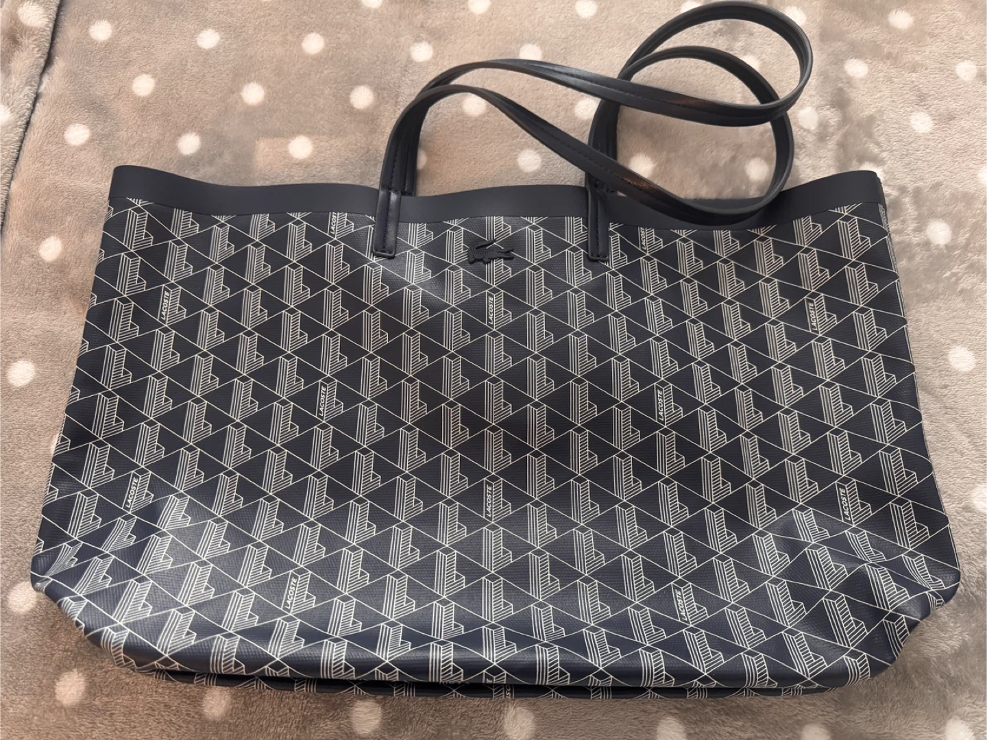 Lacoste Women's Zely Canvas Monogram Medium Tote
