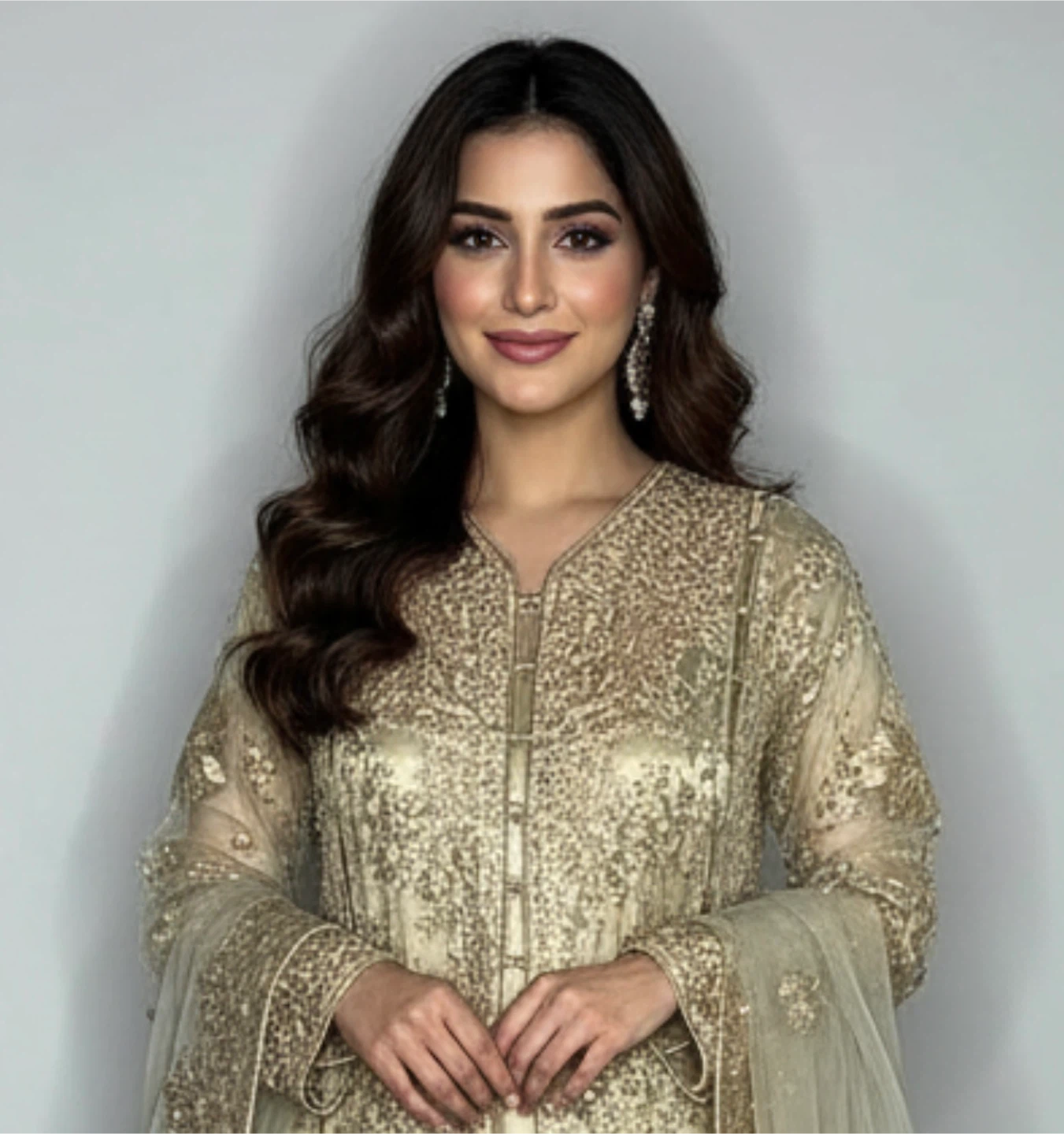 Stunning and Luxurious Golden Long Dress