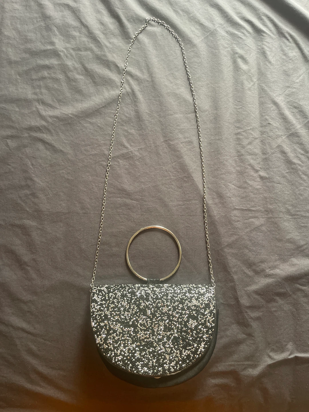 Sparkly Evening Clutch Handbag with Chain Strap