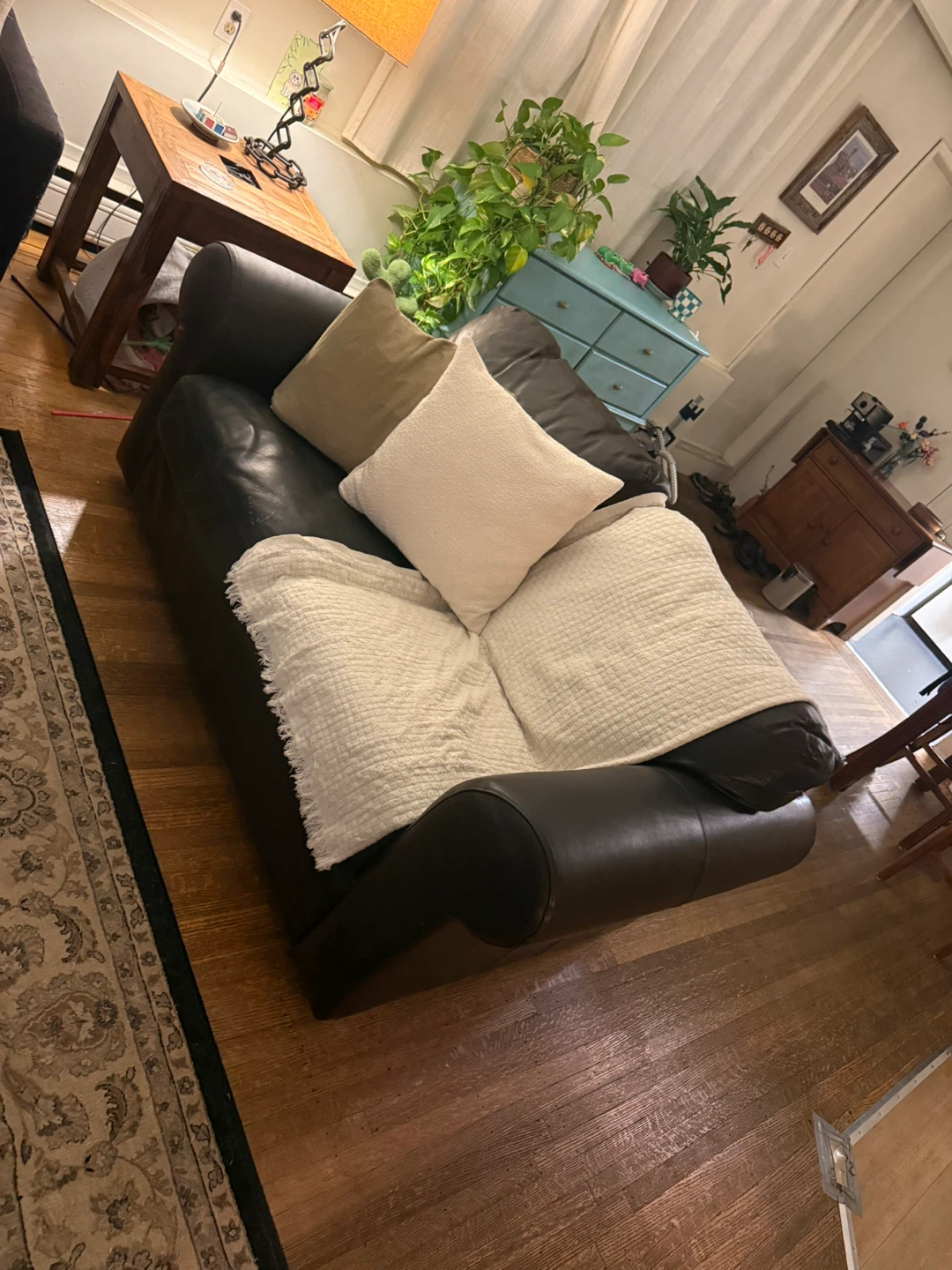 Black Leather Sofa FREE