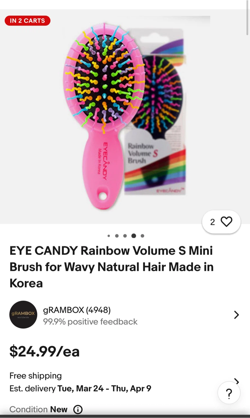 100% Authentic EYE CANDY Rainbow Volume S Mini Brush - photo 2