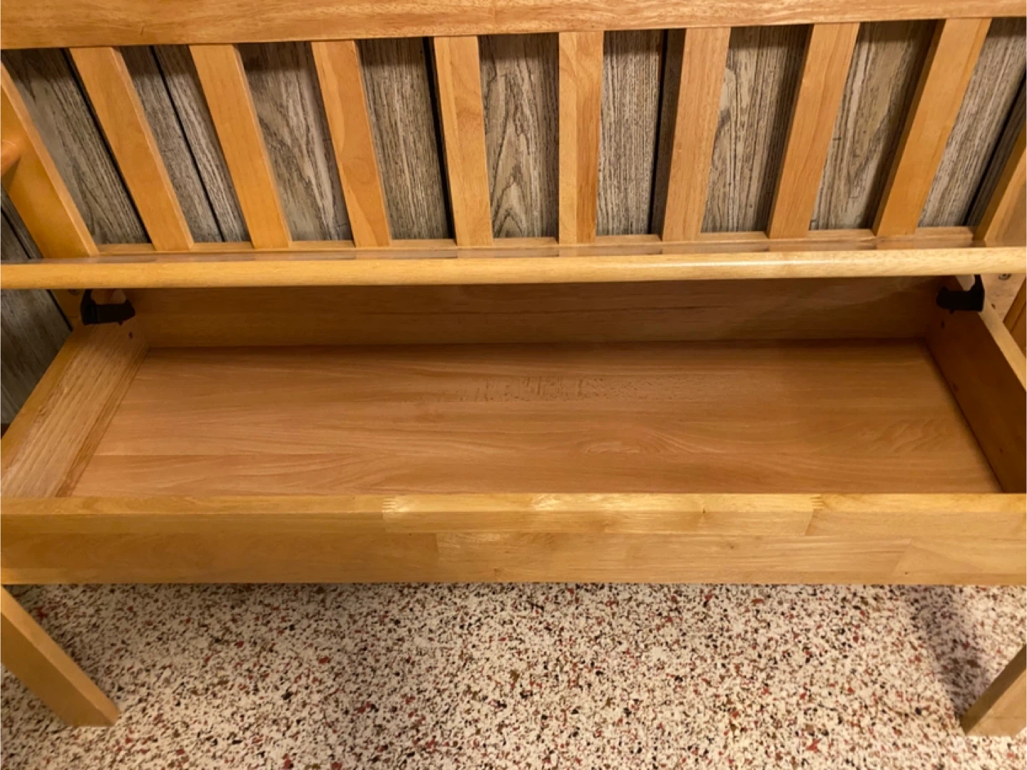 Wooden Bench with Storage Shelf - photo 2