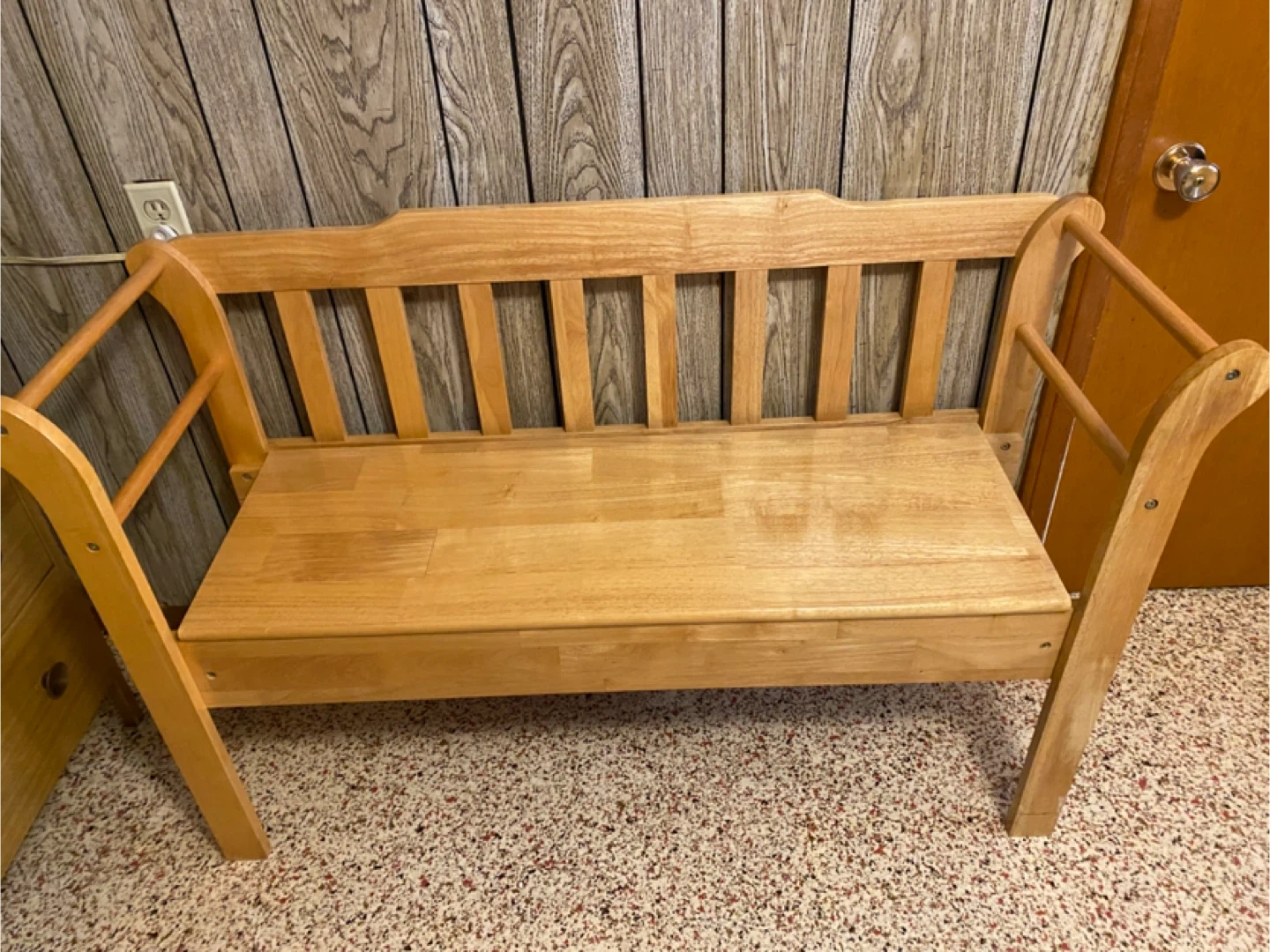 Wooden Bench with Storage Shelf