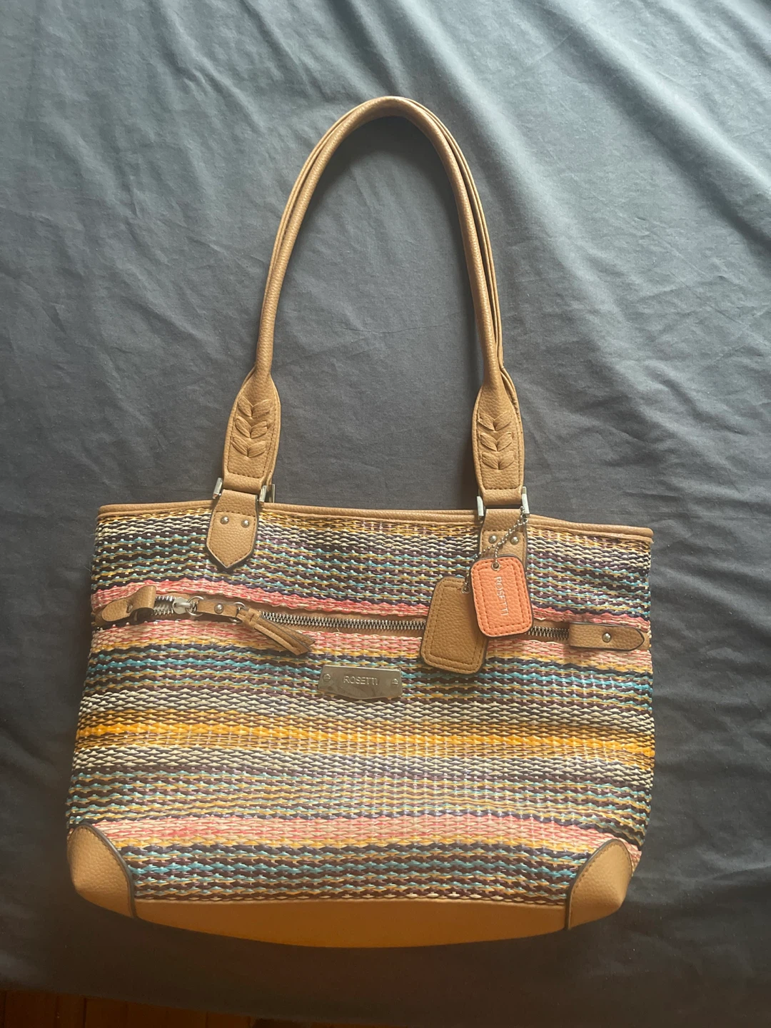 Rosetti Striped Woven Tote Bag