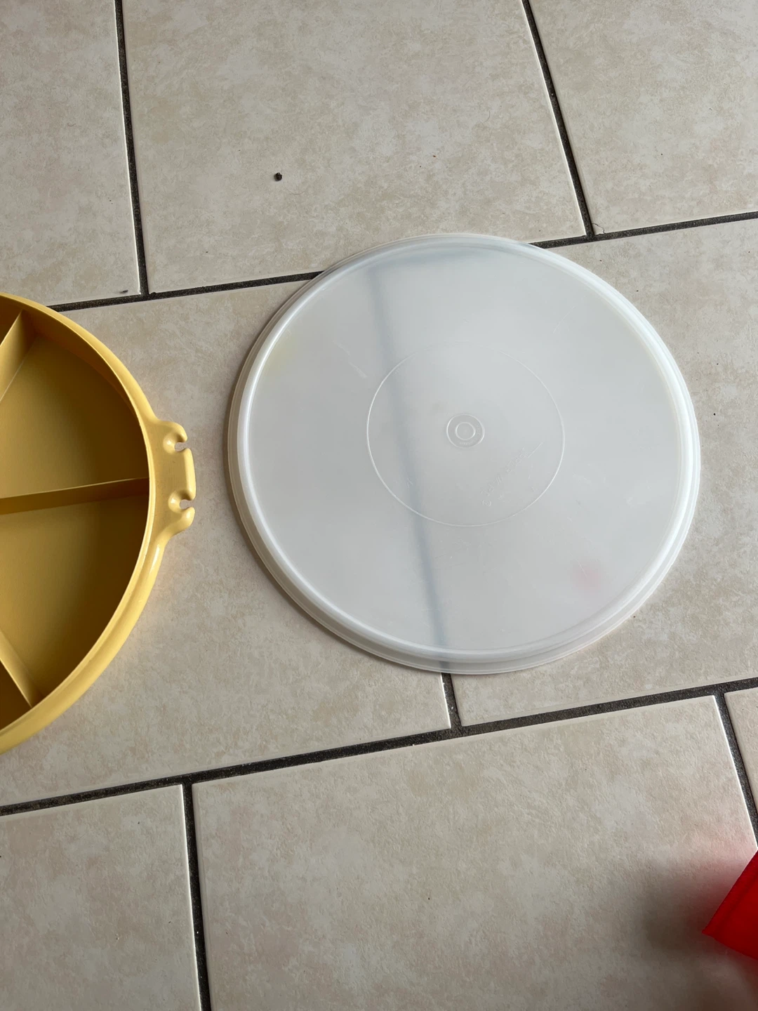 Yellow Divided Serving Tray with Lid - photo 2