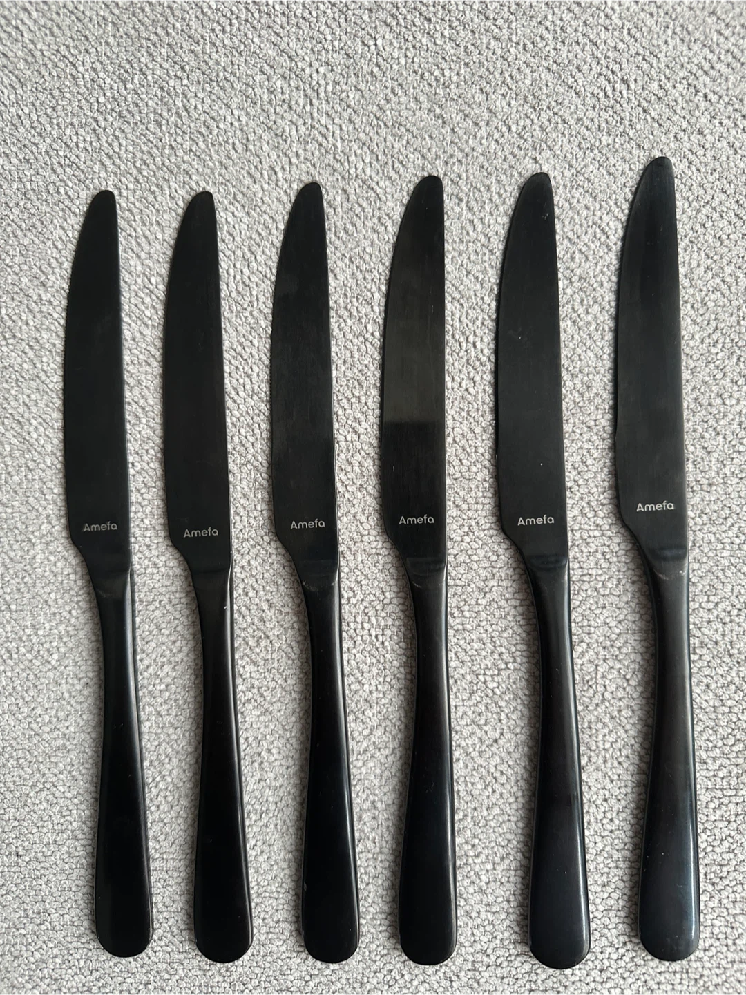 Amefa Black Butter Knives Set - 6 Count