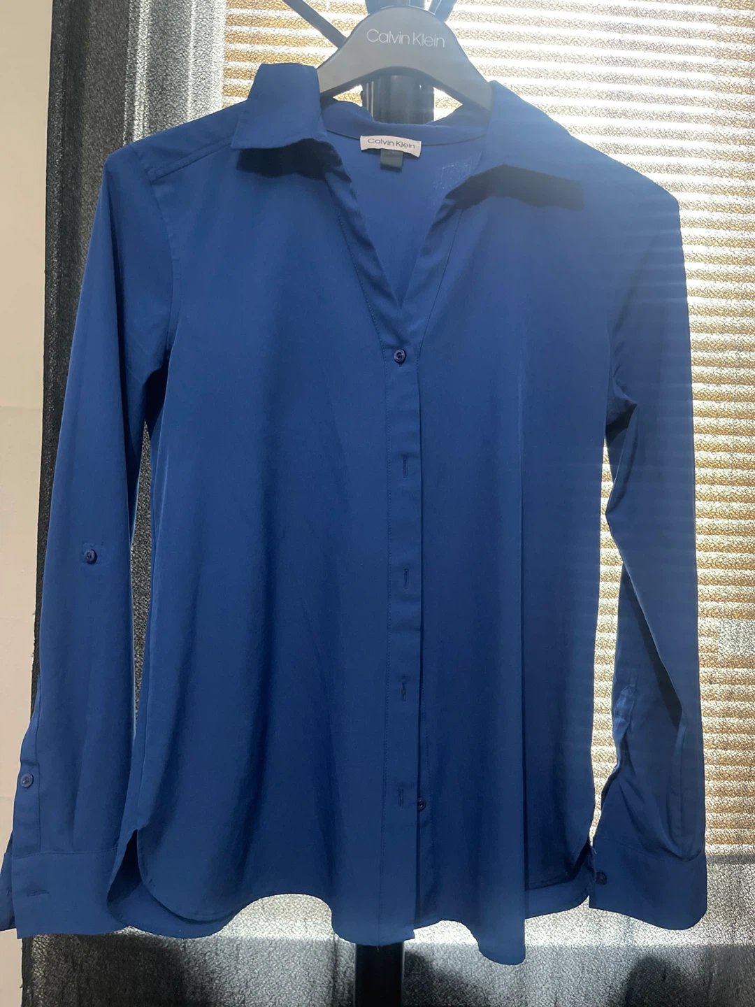 Calvin Klein Women's Blue Button-Up Shirt