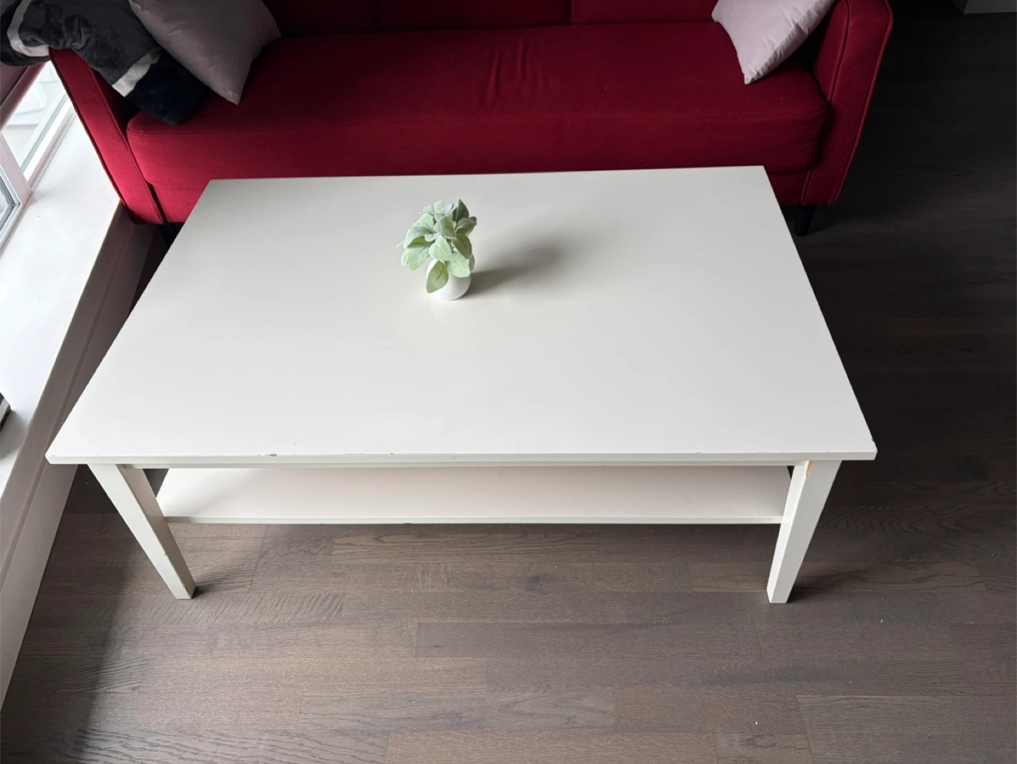 White Coffee Table with Shelf - photo 3
