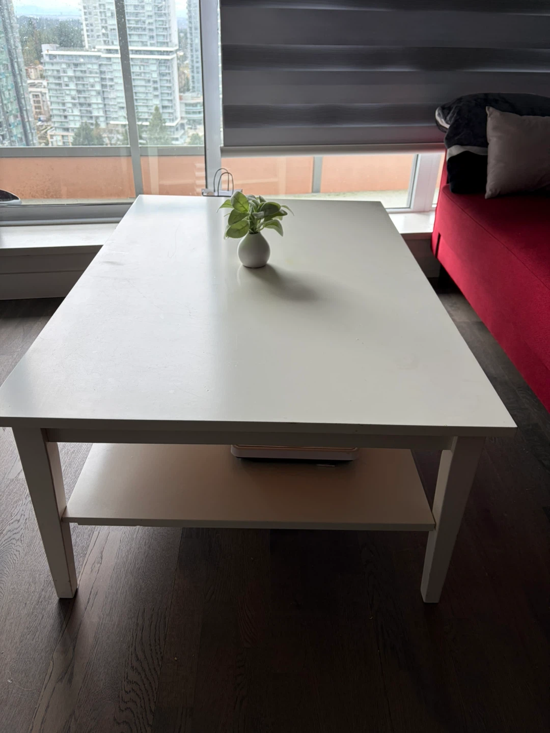 White Coffee Table with Shelf