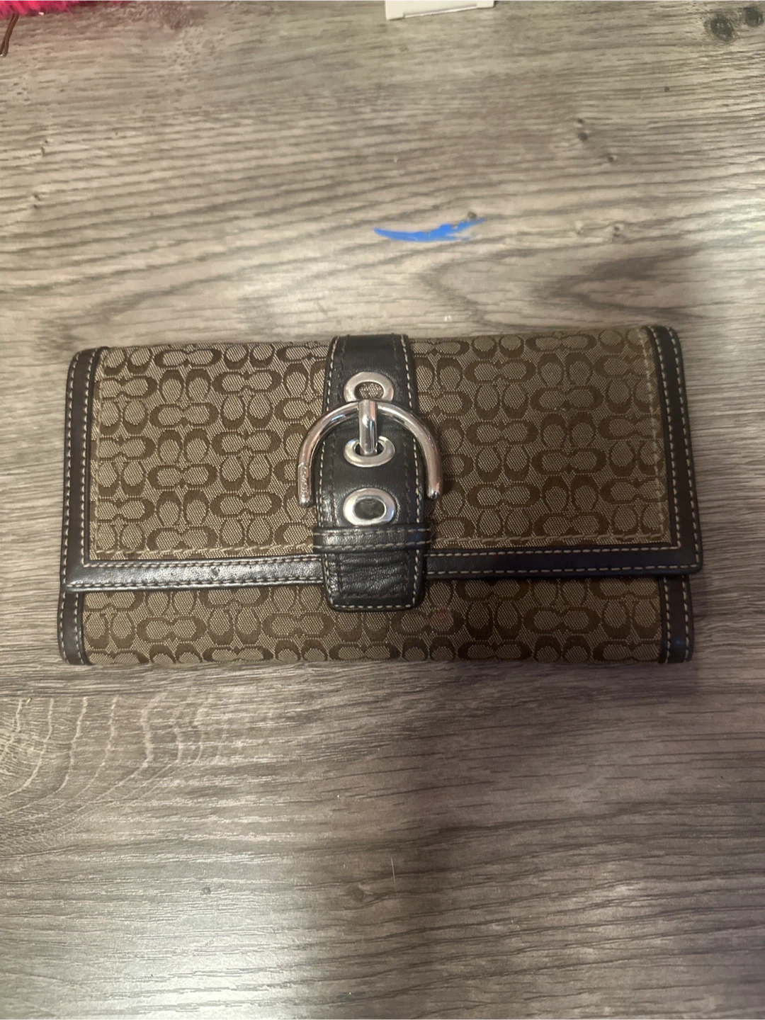 Coach Signature C Brown Canvas Wallet