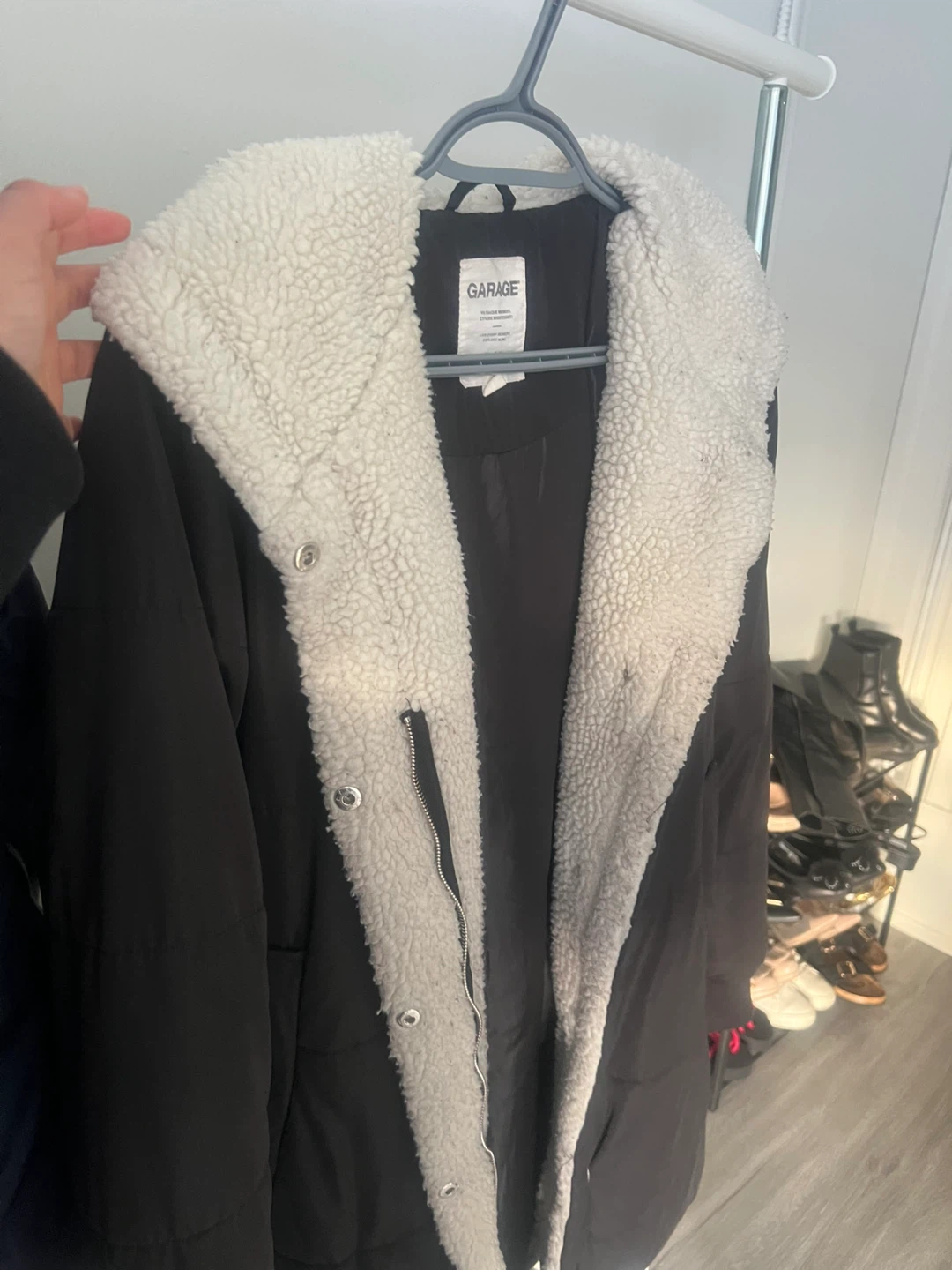 Garage Black Sherpa Lined Winter Jacket