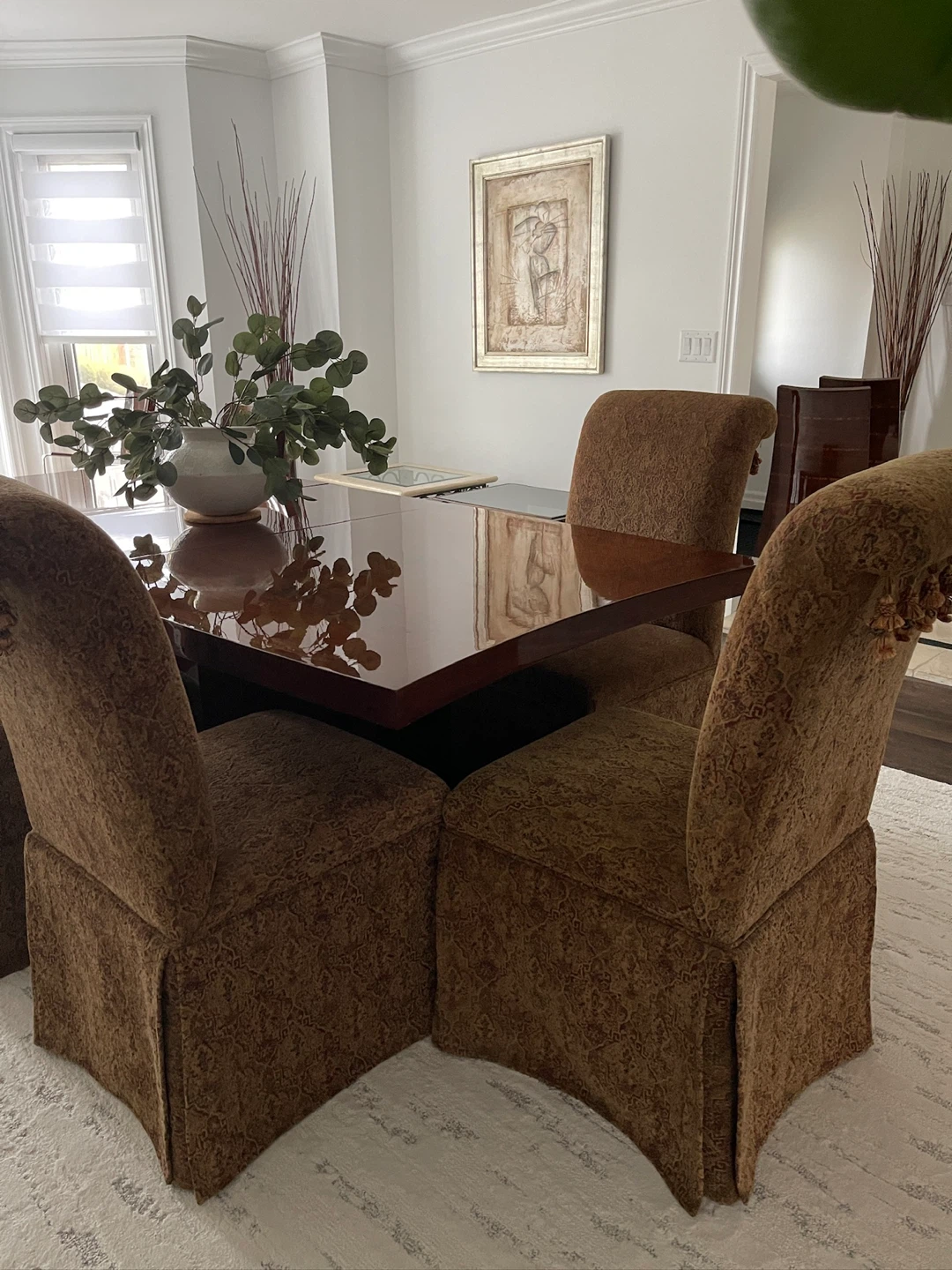 Set of 8 Upholstered Dining Chairs with Tassels - photo 2