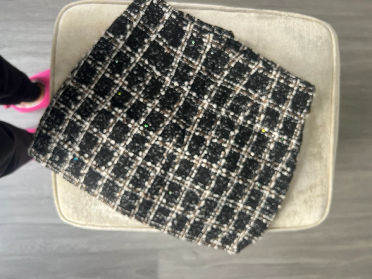 Zaful Black and White Tweed Mini Skirt - Size S - photo 3