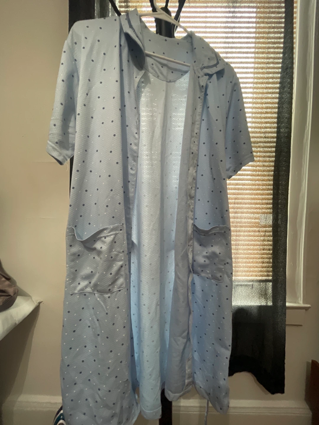 Light Blue Polka Dot Duster Robe