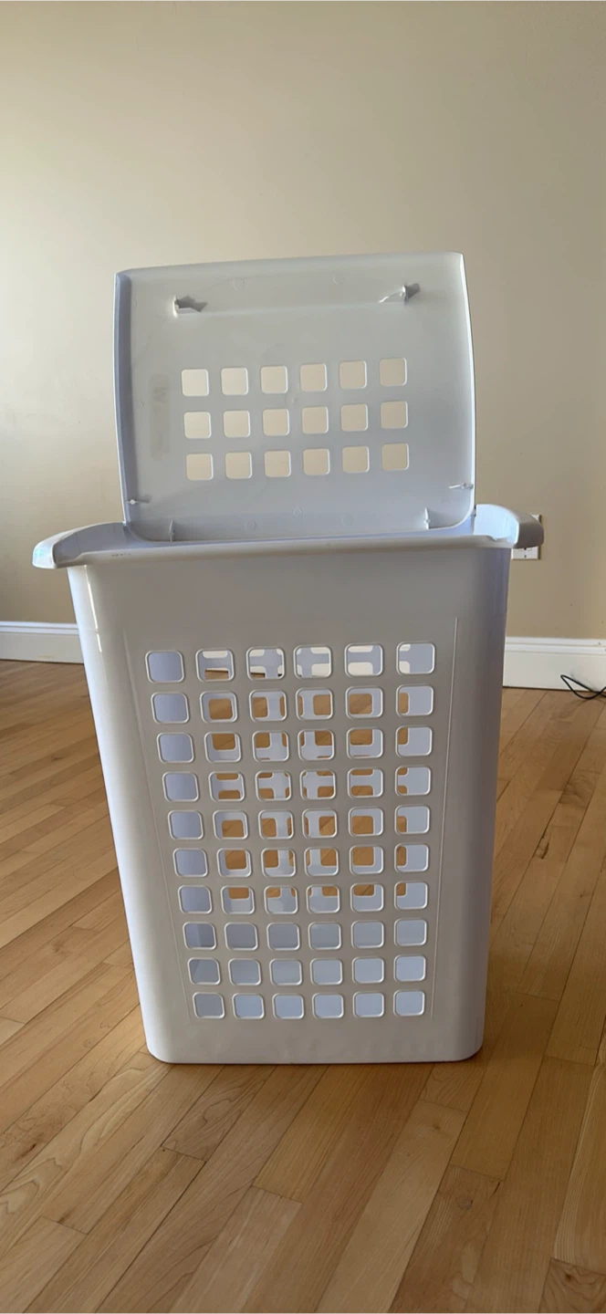 White Laundry Basket with Lid