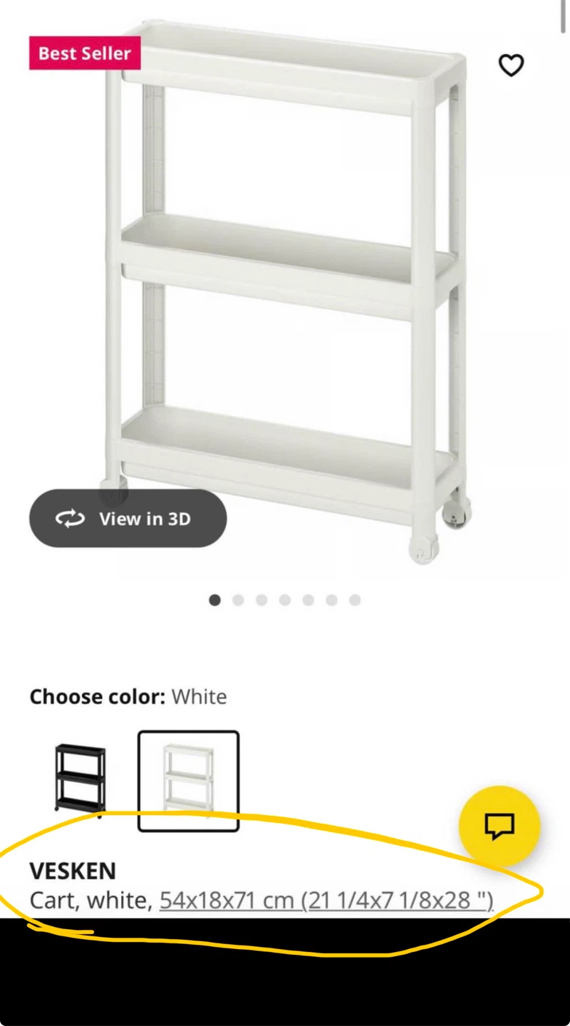 IKEA VSKEN Cart White
