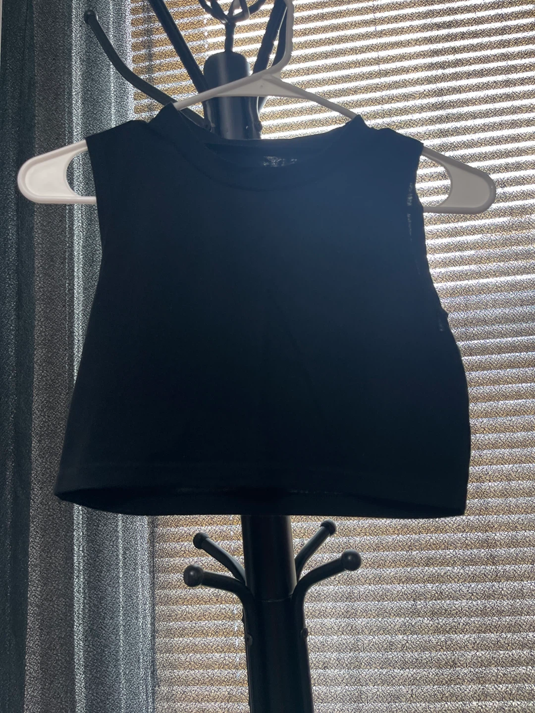 Black Sleeveless Mock Neck Crop Top