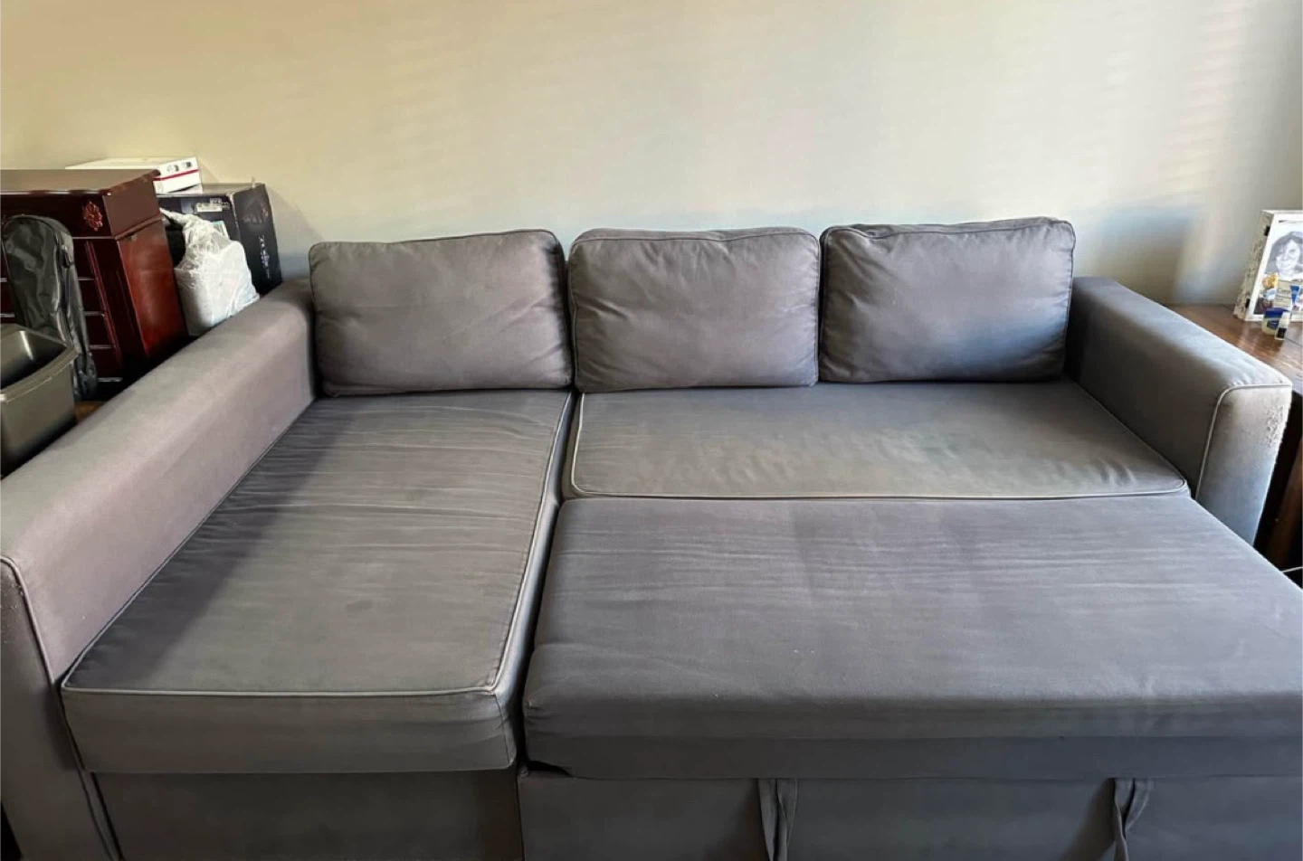 Gray Sectional Sofa Bed with Storage - photo 2