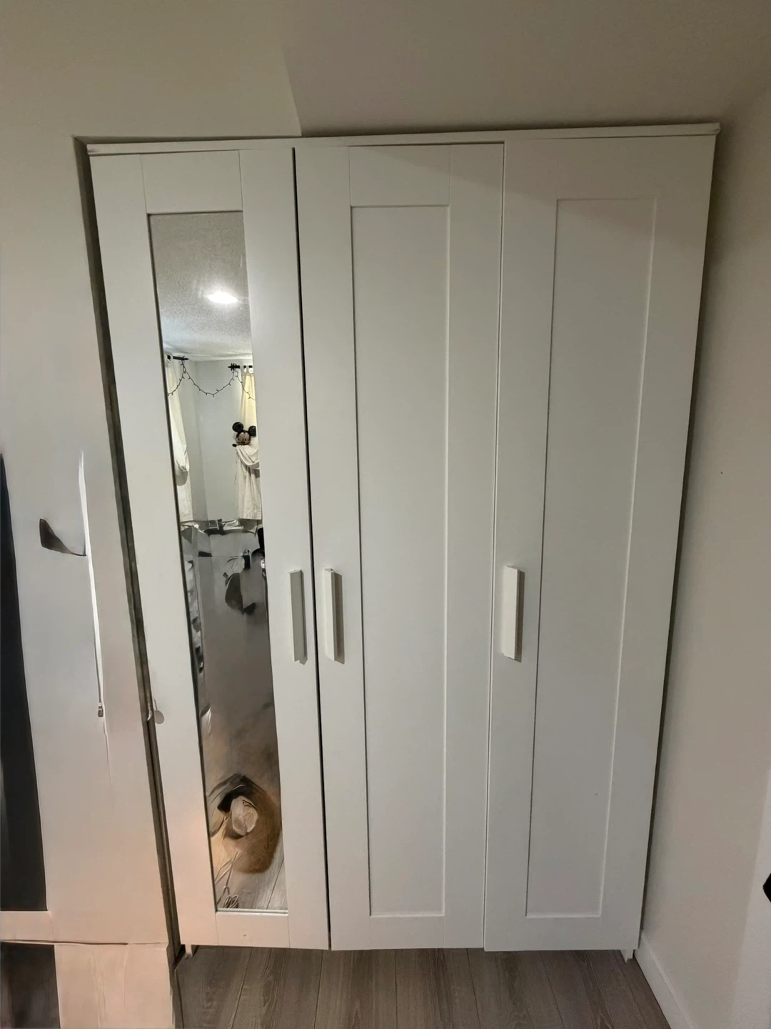IKEA Brimnes Wardrobe with 3 Doors and Mirror - White