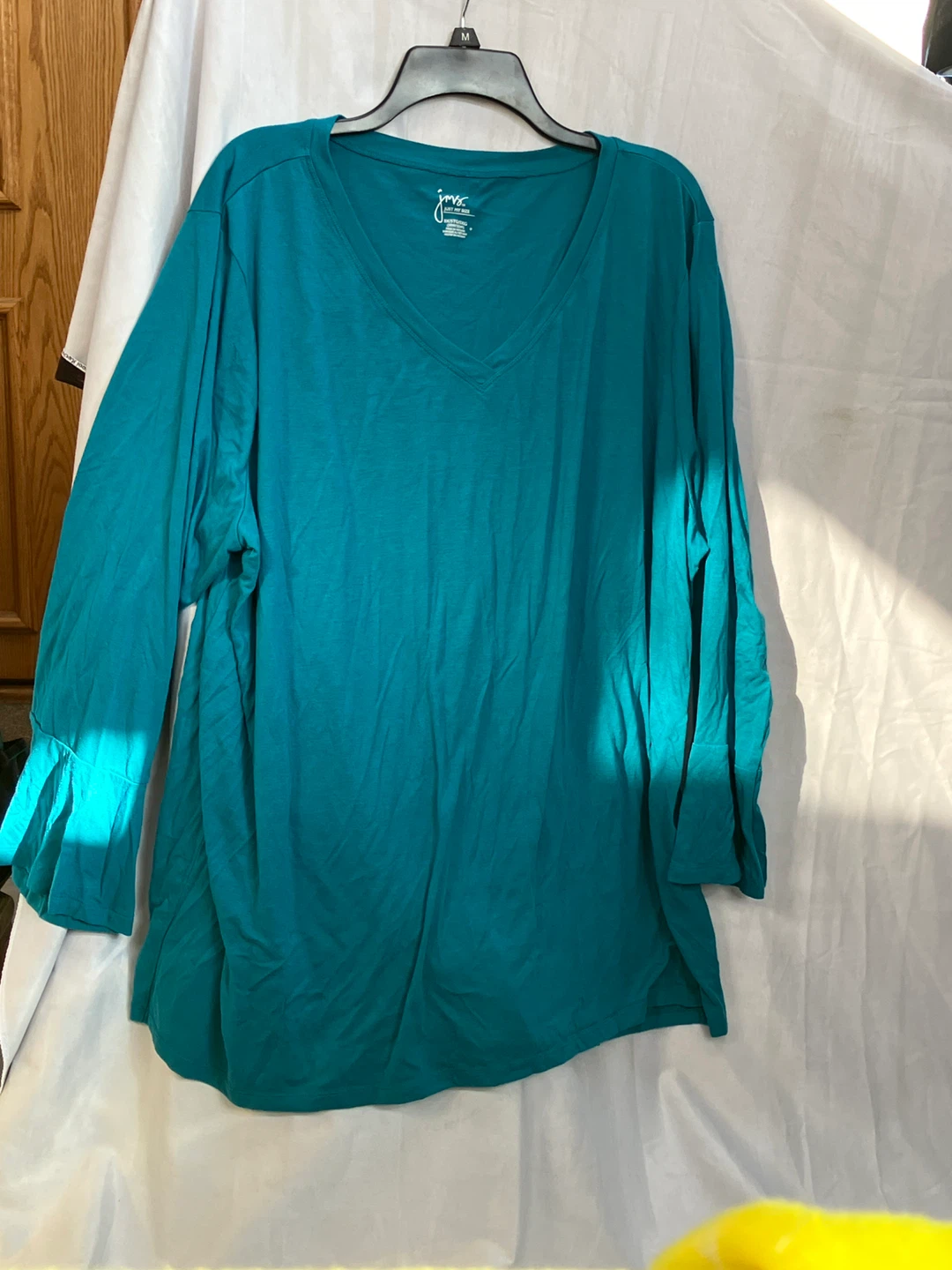 JMSTeal V-Neck Bell Sleeve Top