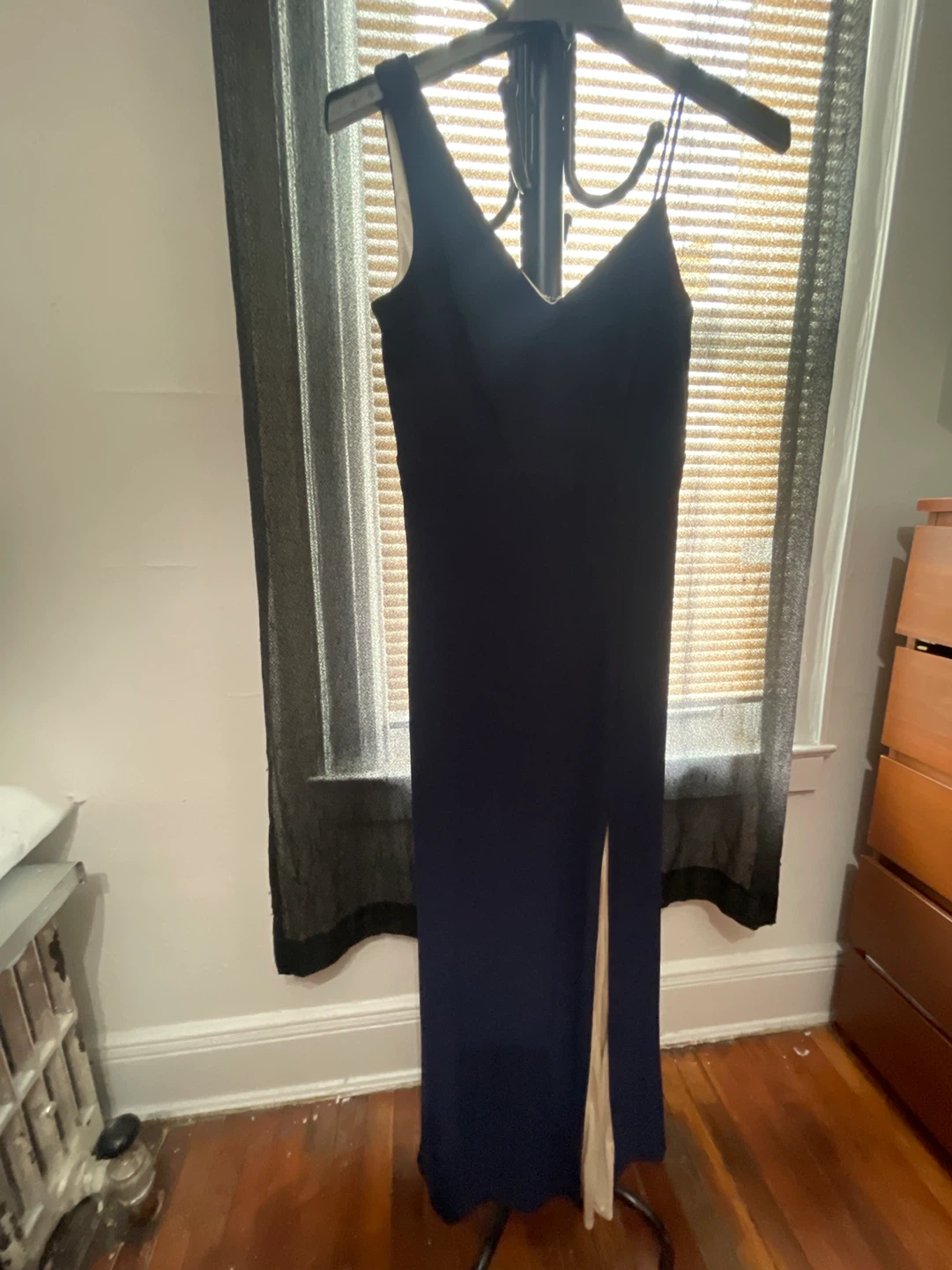 Navy Blue Maxi Dress with Slit