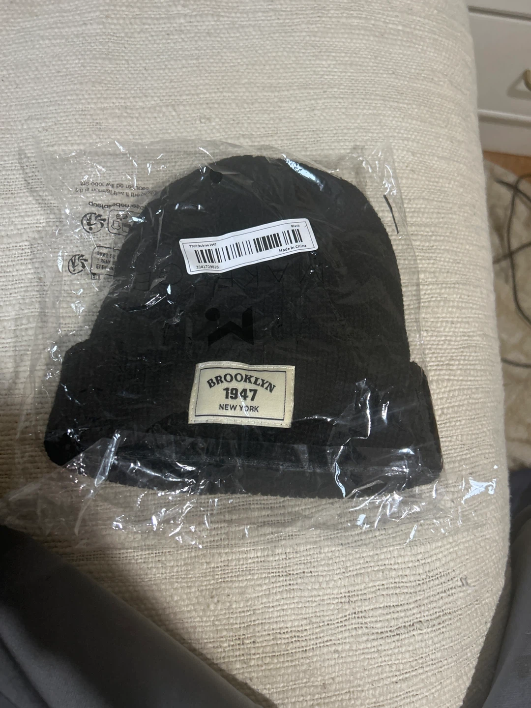 Black Brooklyn 1947 Beanie Hat