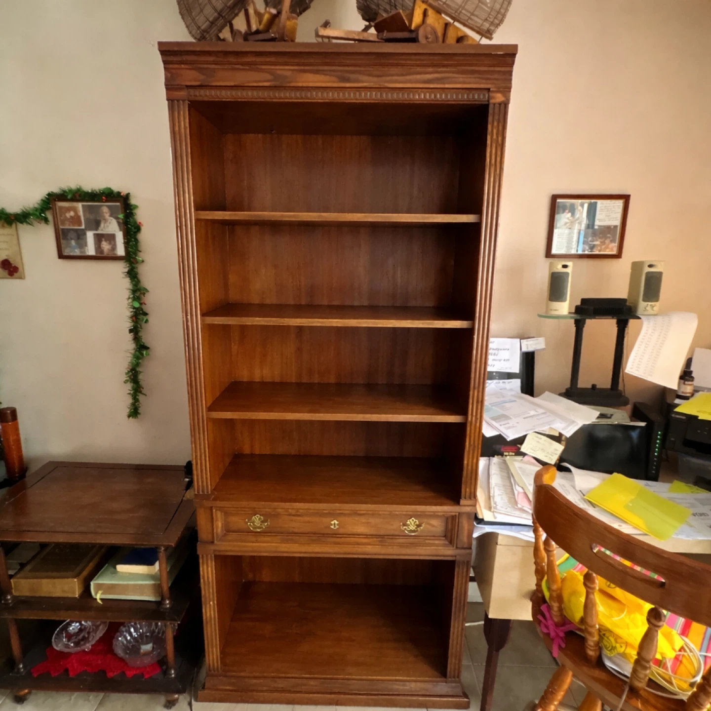 Wooden Bookcase with Drawer