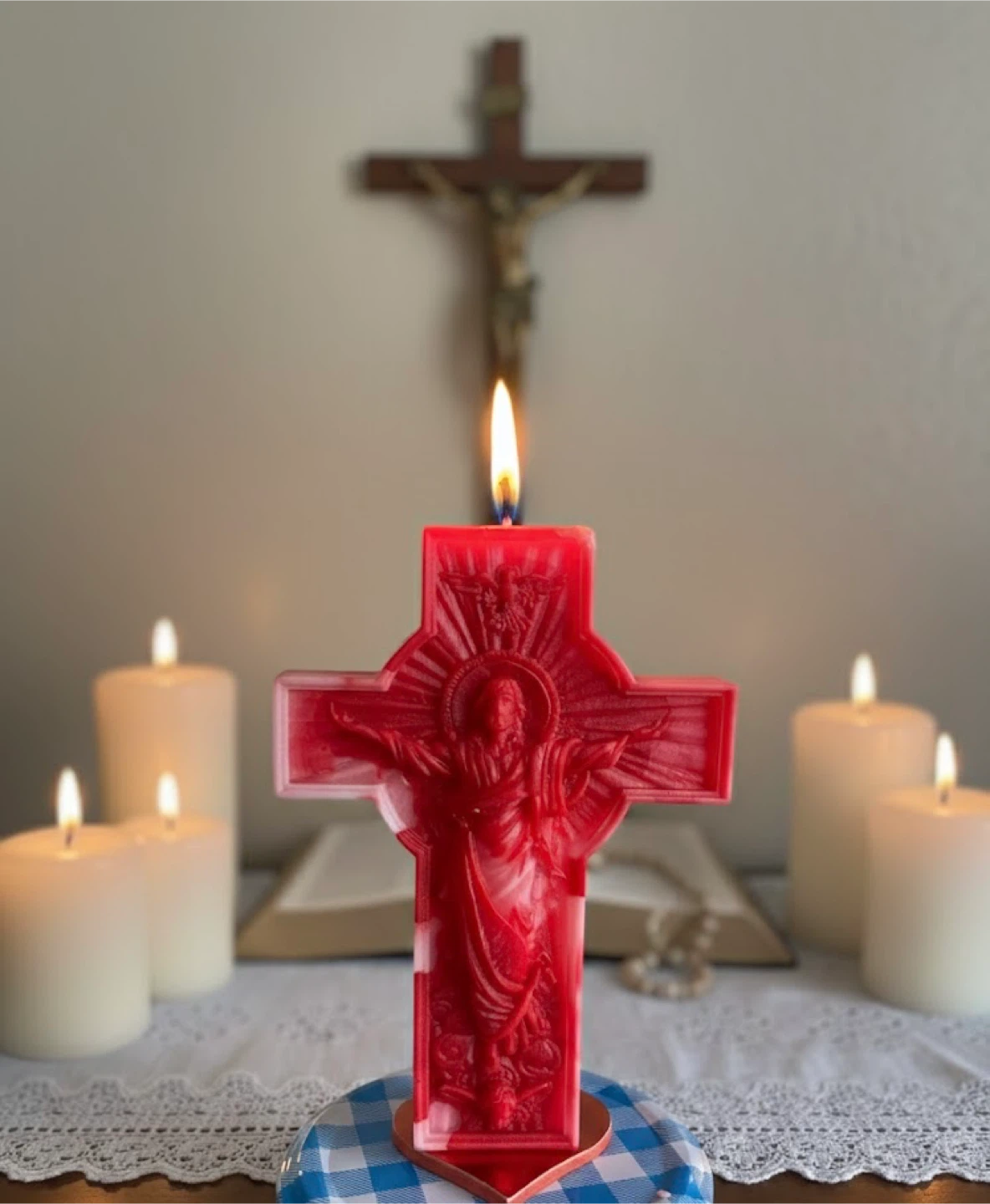 Mini Crucifix Jesus Candle - photo 2