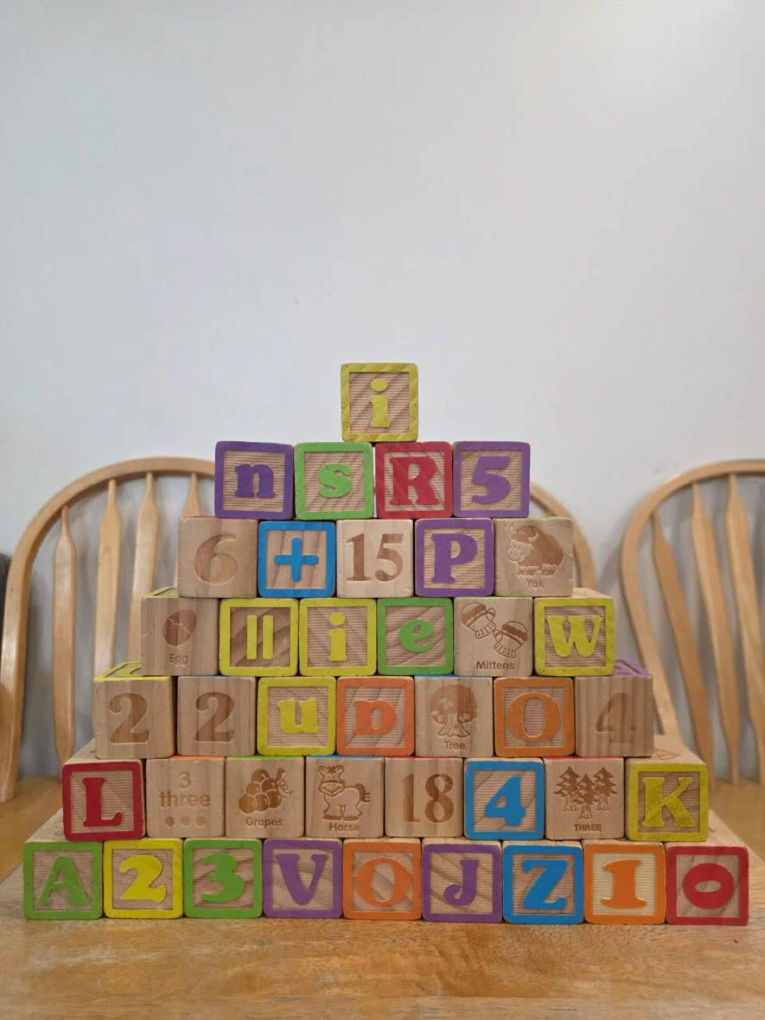 Wooden Alphabet and Number Blocks