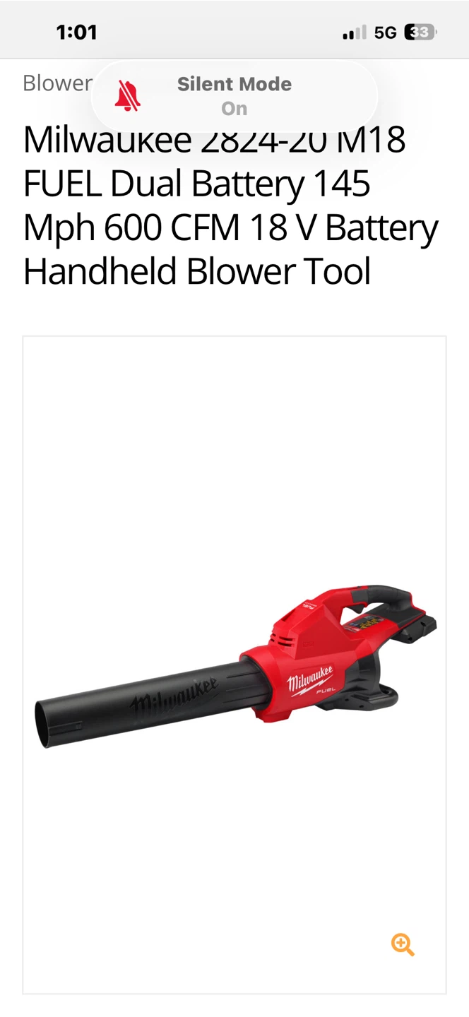 Milwaukee M18 FUEL 3017-20 single Battery Leaf Blower 2824-20