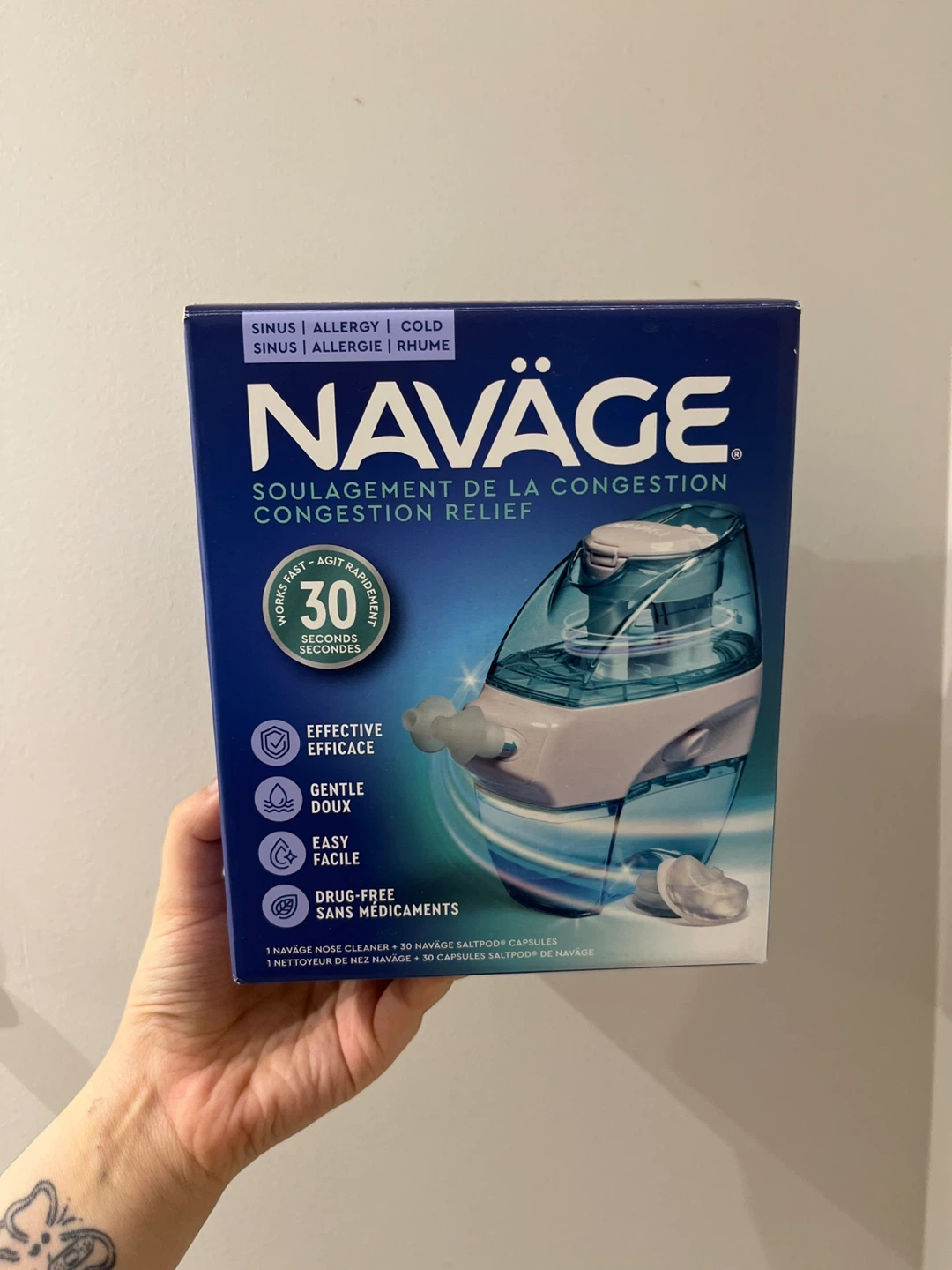 Navage Nasal Congestion Relief System with 30 SaltPod Capsules