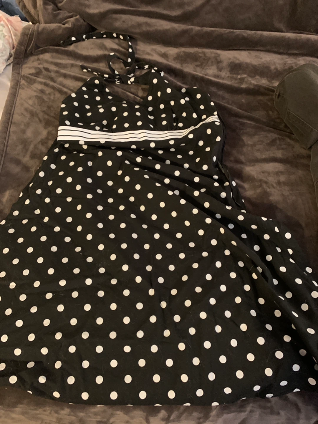 Lot: women’s clothes Black and White Polka Dot Halter Dress - photo 4