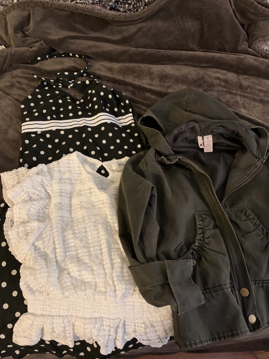 Lot: women’s clothes Black and White Polka Dot Halter Dress