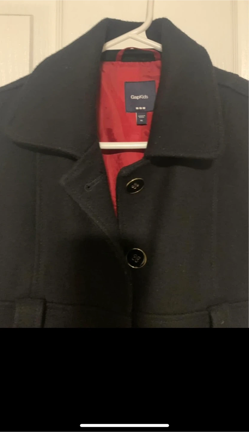 Gap Kids Black Wool Blend Coat