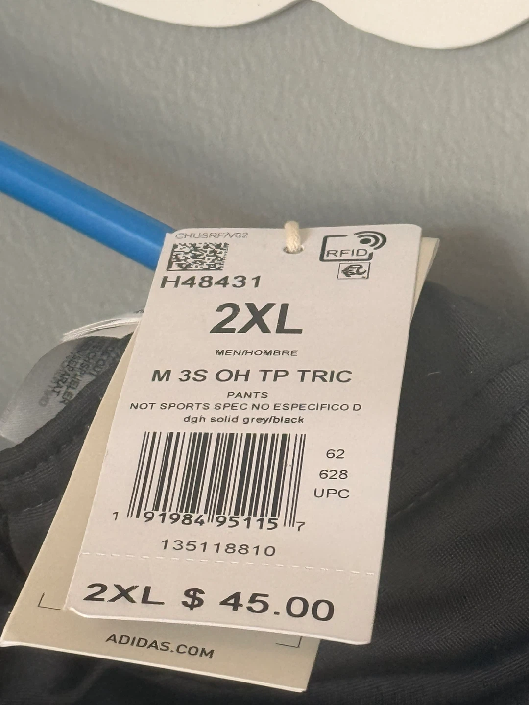 Adidas Men's 2XL Gray Track Pants Brand New - photo 2