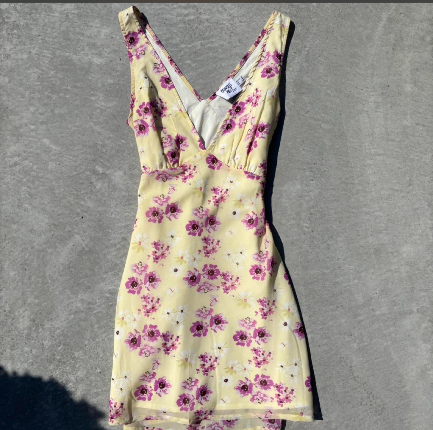 Princess Polly Yellow Floral Mini Dress XS