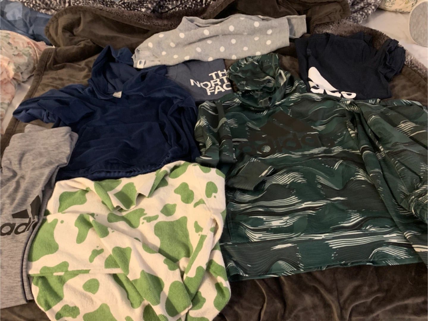 Bundle of Youth Apparel: The North Face & Adidas
