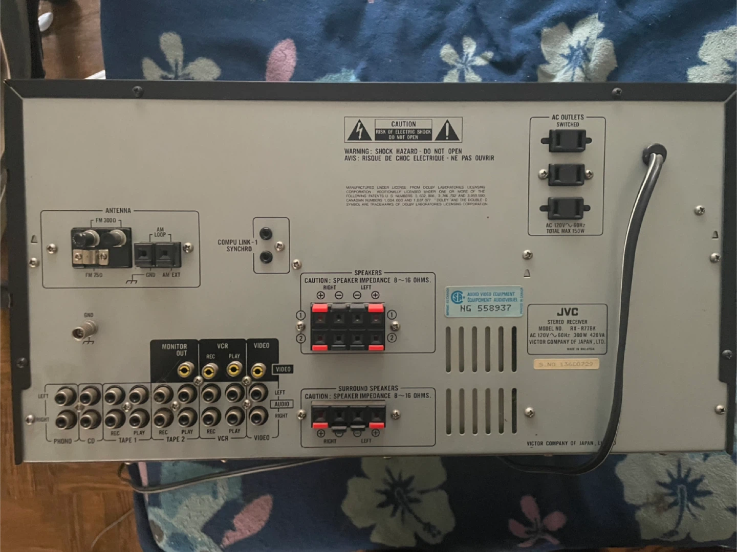 JVC RX-R77 Stereo Receiver - photo 4