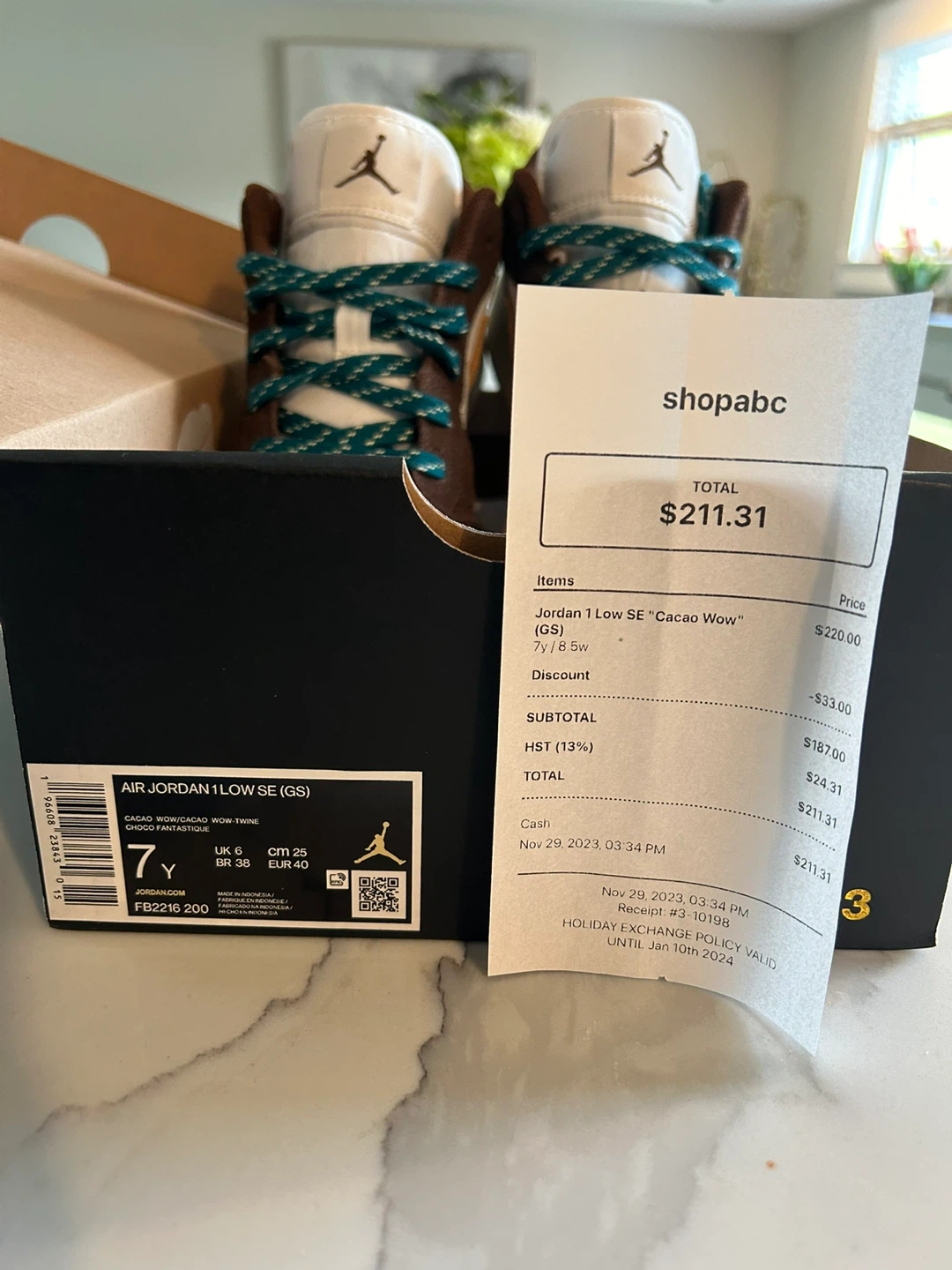 Air Jordan 1 Low SE (GS) Cacao Wow / Cacao Wow - Twine - photo 3