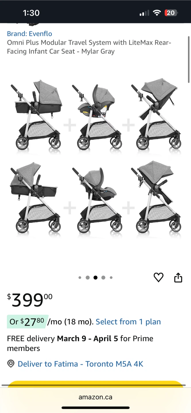 Brand new evenflo travel system