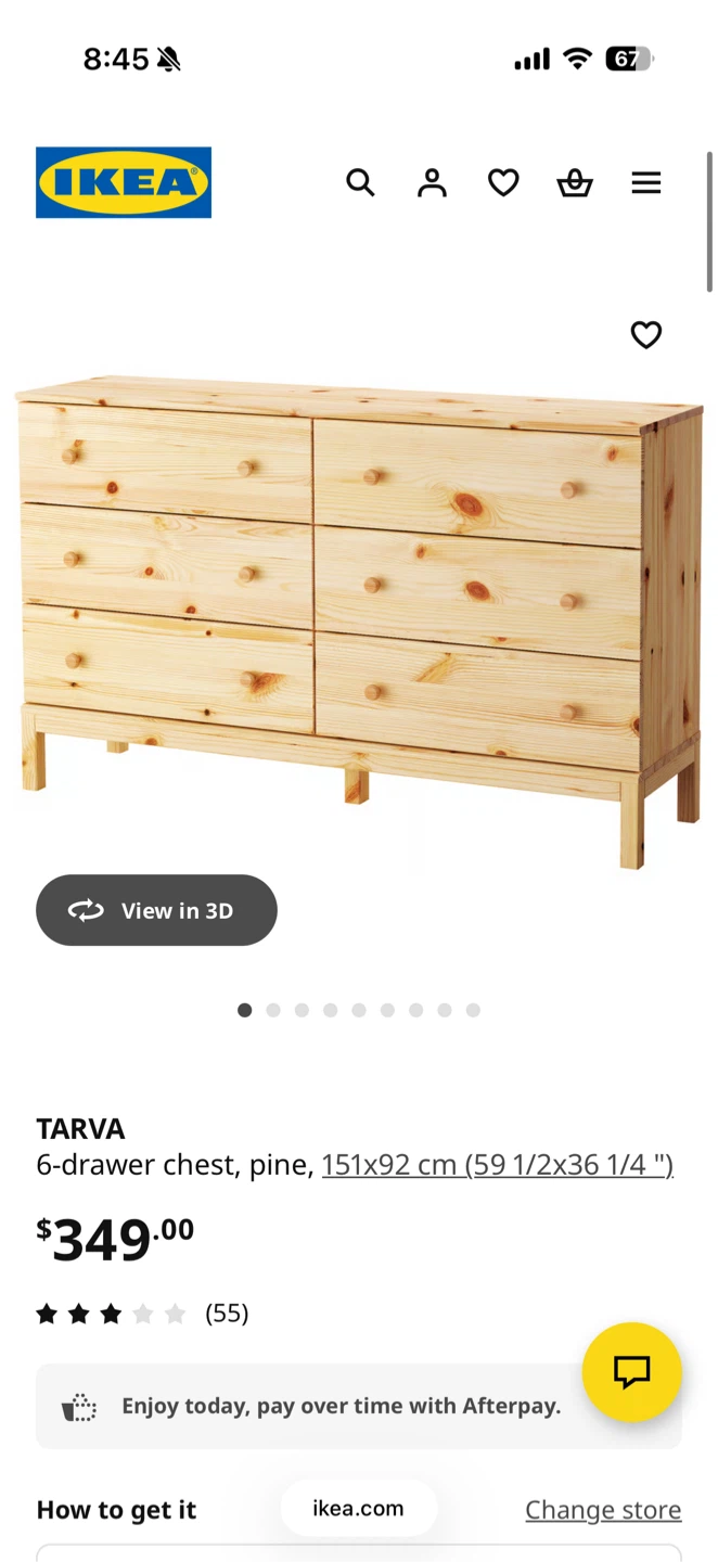 IKEA TARVA 6-Drawer Pine Chest