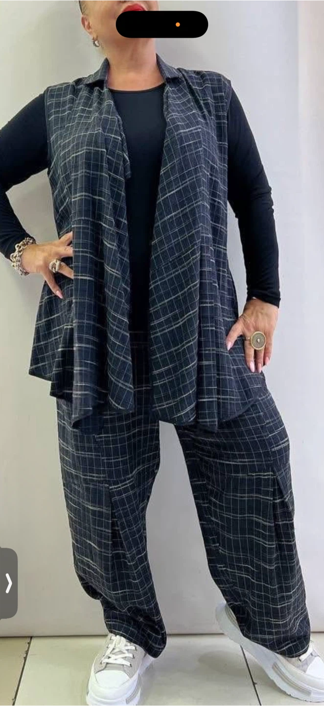 Women's Plaid Vest and Pants Set