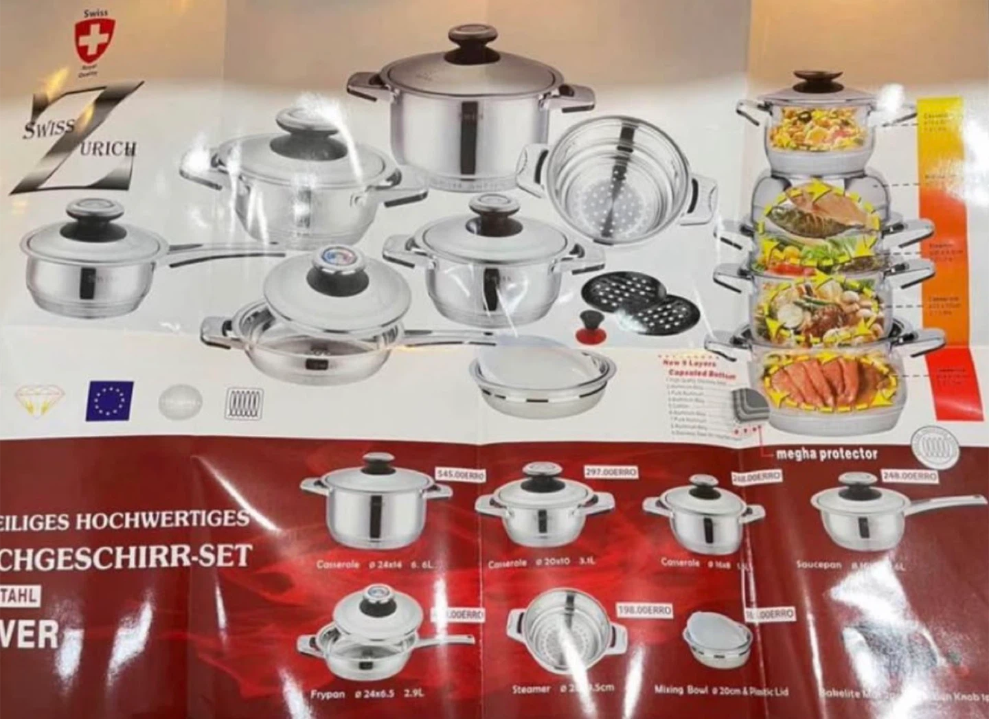 Swiss Zurich Z-Line 18/10 Stainless Steel Cookware Set