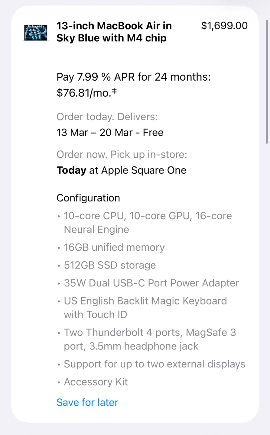 Apple MacBook Air 13-inch Sky Blue WITHOUT BOX - photo 5