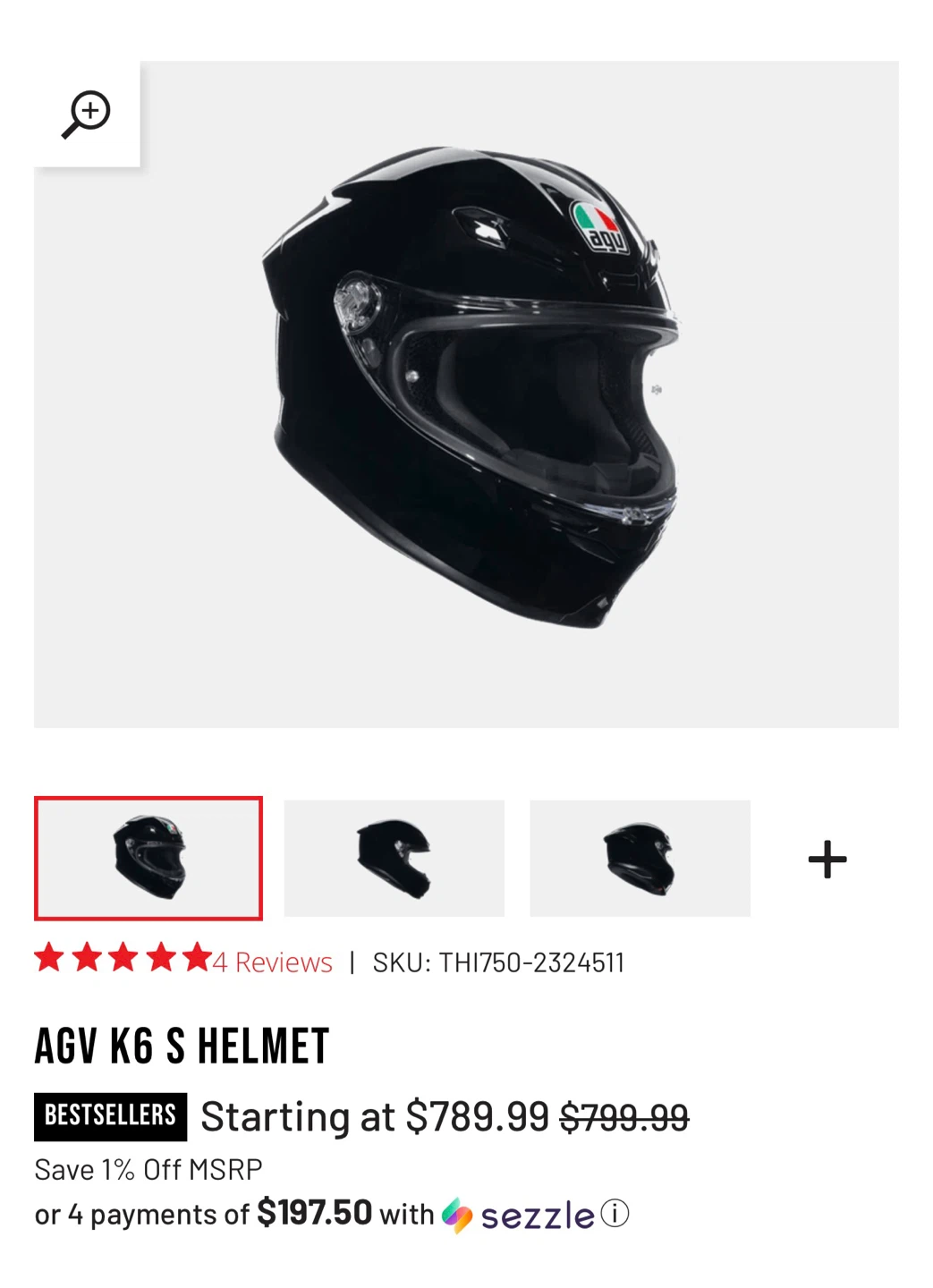 AGV K6 S Helmet (2x visors)