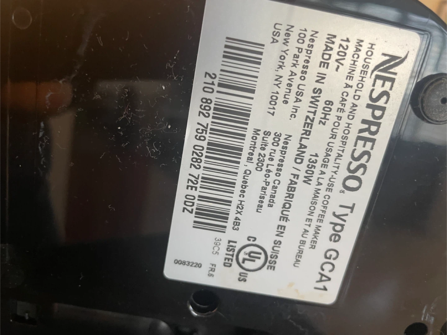 Nespresso Type GCA1 Coffee Maker