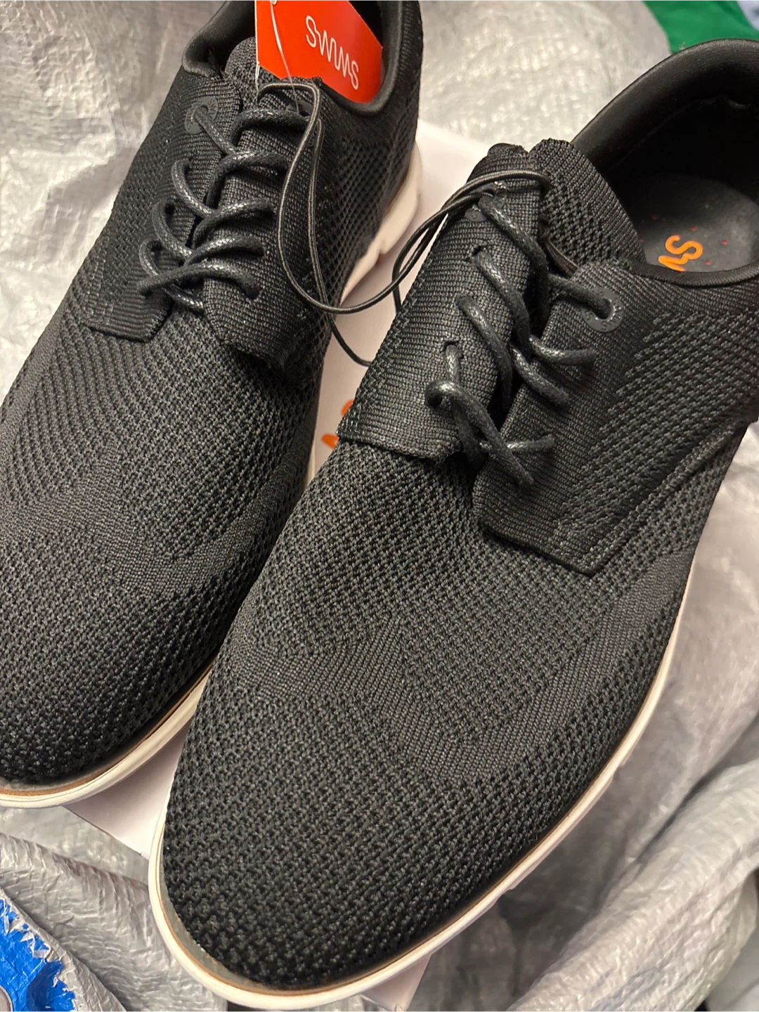 SWIMS Men's Black Knit Lace-Up Shoes size 11